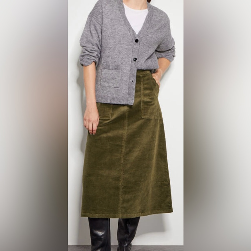 Monsoon Malika Corduroy Midi Skirt NWOT